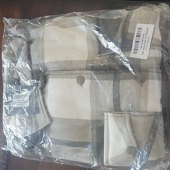 Khaki Checked Pocket Front Shacket - Picture 3 of 5